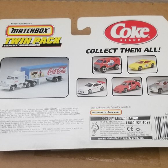 NIB NWOT 1999 Coca Cola Matchbox Twin Set - Picture 4 of 4